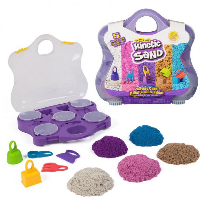 Kinetic Sand kovček z dodatki