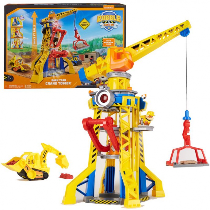 Ugoden paket: Rubble & Crew interaktivni žerjav z zvoki 60 cm + osnovno vozilo Rubble