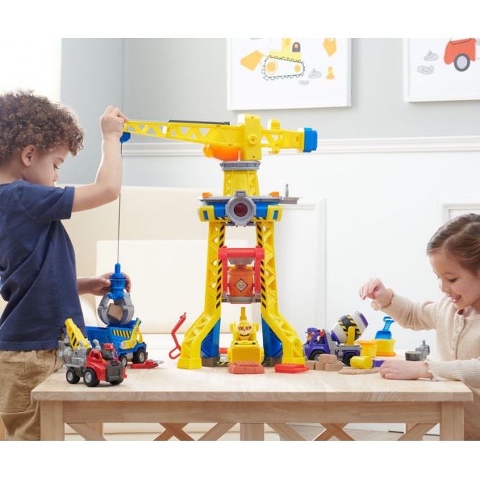 Ugoden paket: Rubble & Crew interaktivni žerjav z zvoki 60 cm + osnovno vozilo Rubble