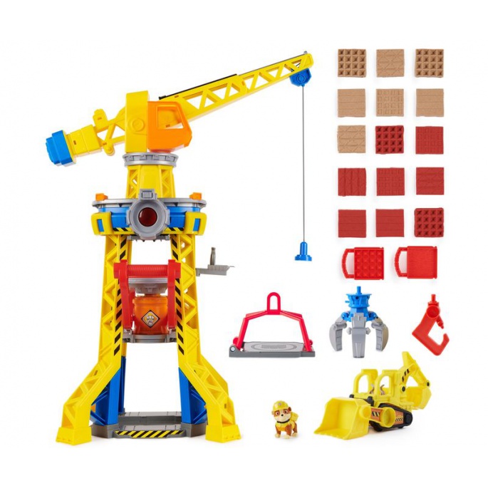 Ugoden paket: Rubble & Crew interaktivni žerjav z zvoki 60 cm + osnovno vozilo Rubble