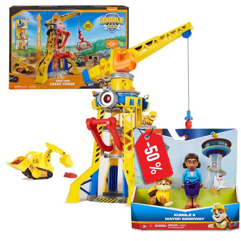 Paket: Rubble in ekipa interaktivni žerjav 60 cm + Goodwayova in Rubble po polovični ceni