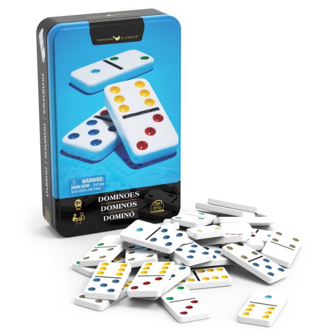 Spin Master Games domino v pločevinasti škatlici