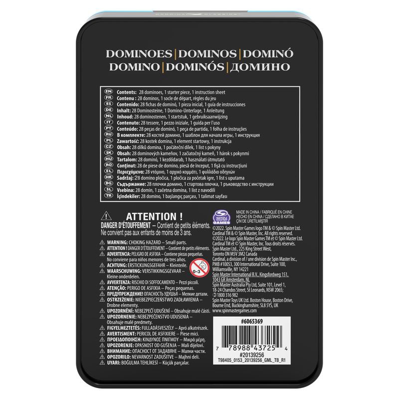 Spin Master Games domino v pločevinasti škatlici