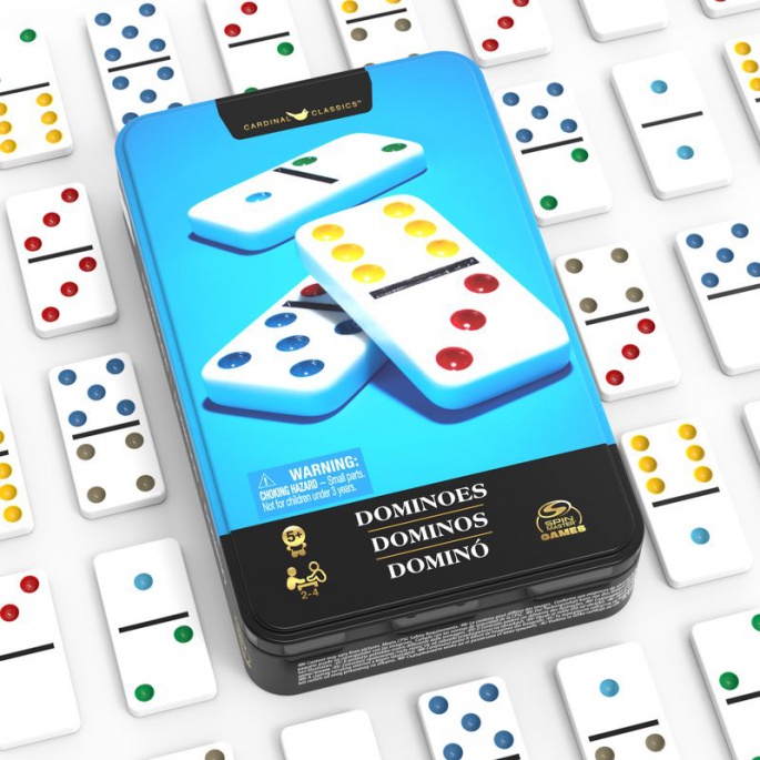 Spin Master Games domino v pločevinasti škatlici