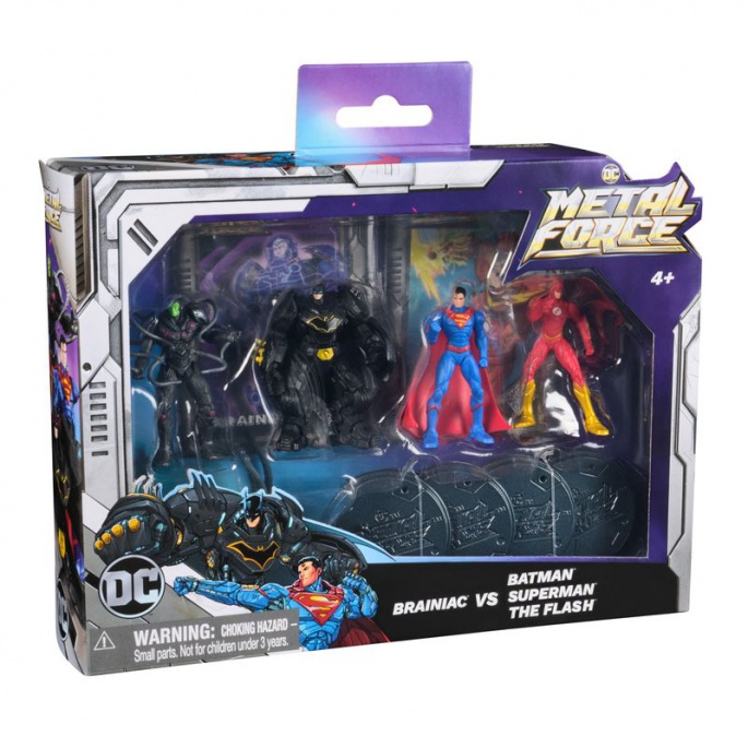 DC Metal Force komplet figuric s stojalom 5 cm