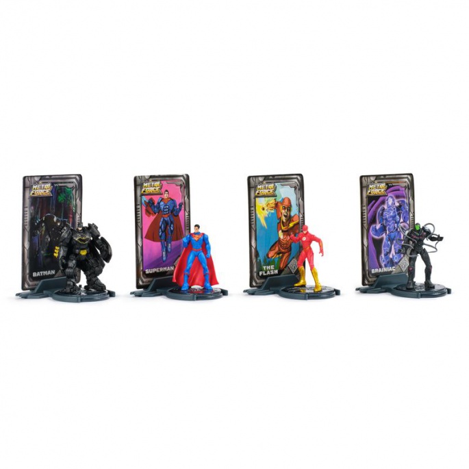 DC Metal Force komplet figuric s stojalom 5 cm