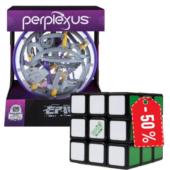 Ugodni paket: Perplexus epic + Rubikova kocka 3x3 re-cube za polovico