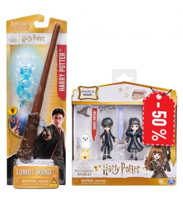 Akcija Harry Potter čarobna palica s svetlečim patronom + figurice Harry in Cho za polovico cene