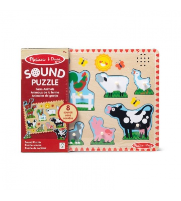 Melissa & Doug lesena sestavljanka z zvočnimi efekti živali na kmetiji