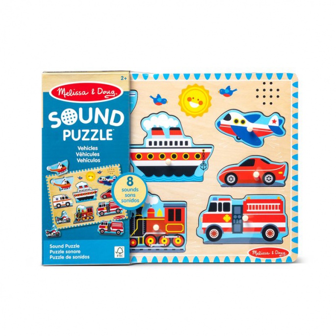Melissa & Doug lesene puzzle zvočni učinki prevozna sredstva