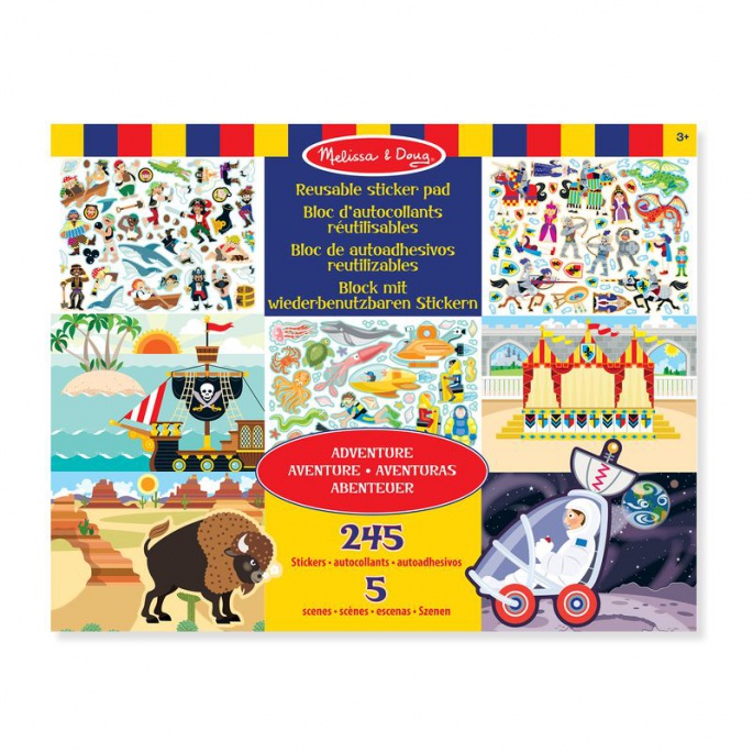 Melissa & Doug nalepke, večkratno uporabo s podlogo - pustolovščina