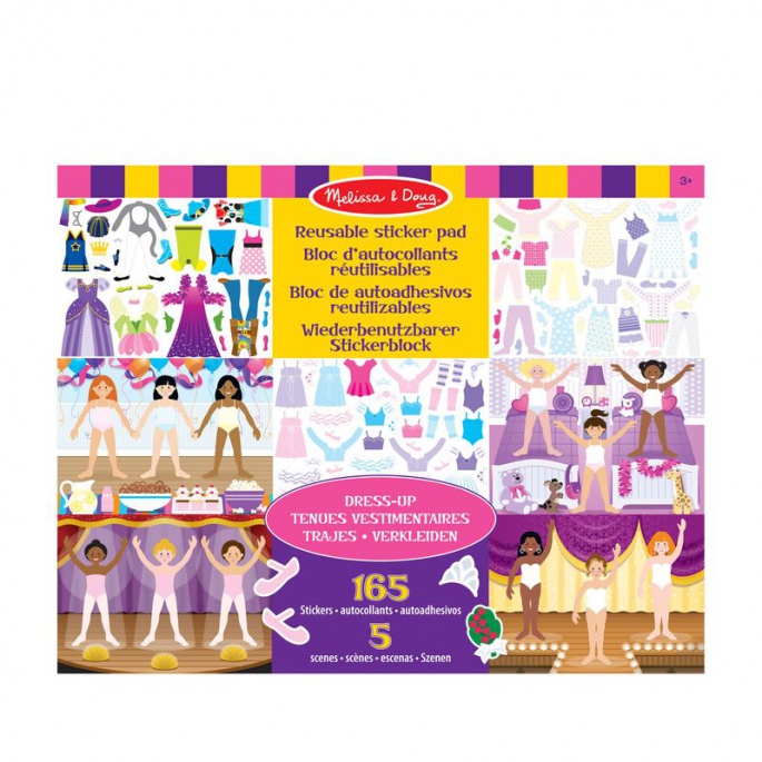 Melissa & Doug nalepke večkratne uporabe s podlogo - oblačenje