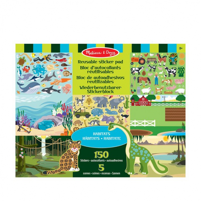 Melissa & Doug nalepke za večkratno uporabo s podlago - svet živali
