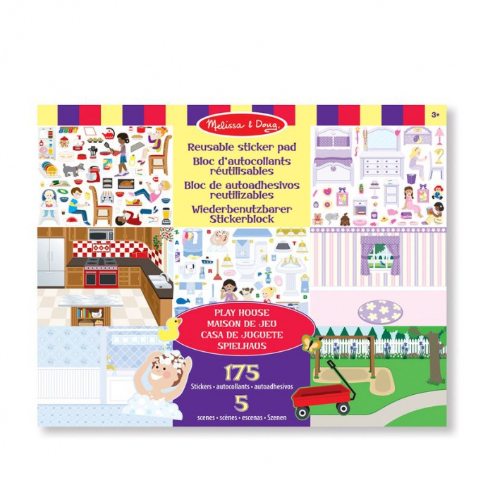 Melissa & Doug nalepke z večkratno uporabo s podlago - hiša