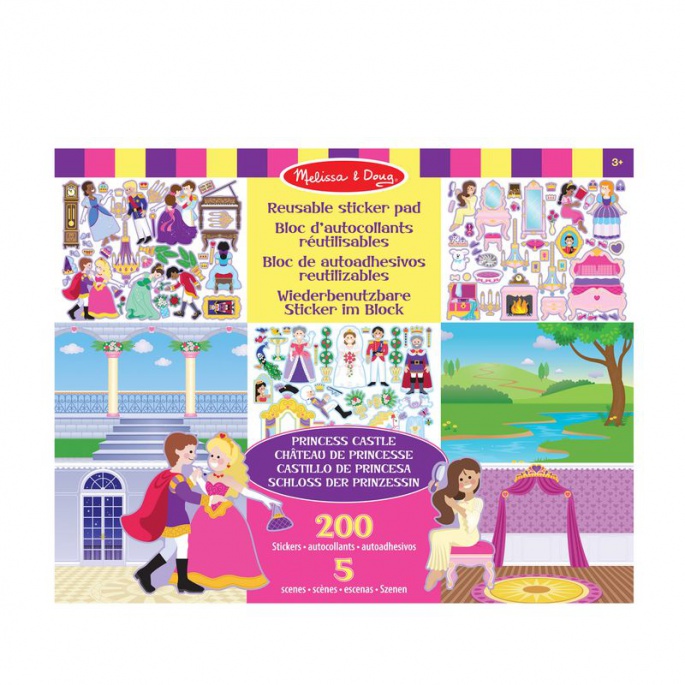 Melissa & Doug nalepke, ki jih je mogoče večkrat uporabiti s podlogo - grad