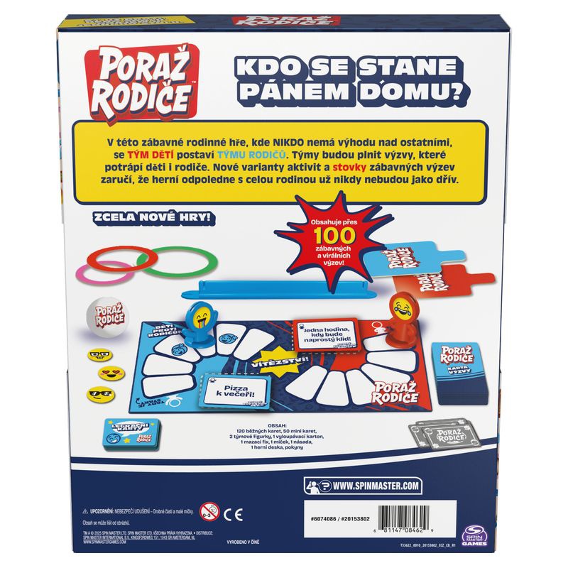 Spin Master Games družabna igra Premagaj starše 2025 - češka različica