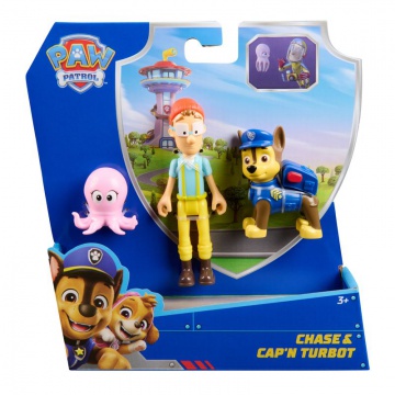 Paw Patrol figura Chase in kapitan Turbot