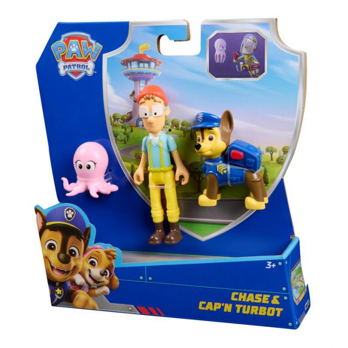 Paw Patrol figura Chase in kapitan Turbot