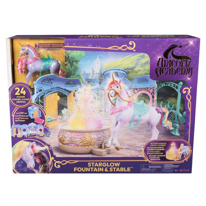 Unicorn Academy velika zložljiva hlev s zvokom z enim rogom Wildstar