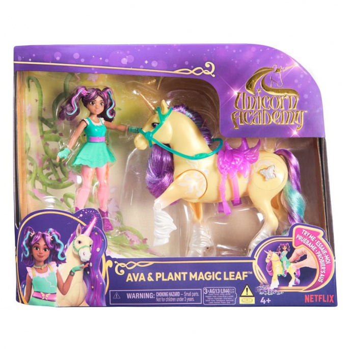 Unicorn Academy Ava in samorog Leaf s svetlečo sliko