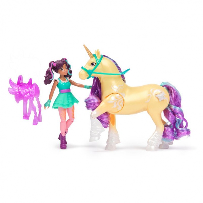 Unicorn Academy Ava in samorog Leaf s svetlečo sliko