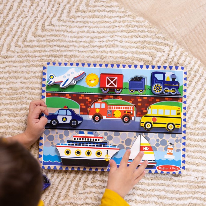 Melissa & Doug lesena sestavljanka prevozna sredstva