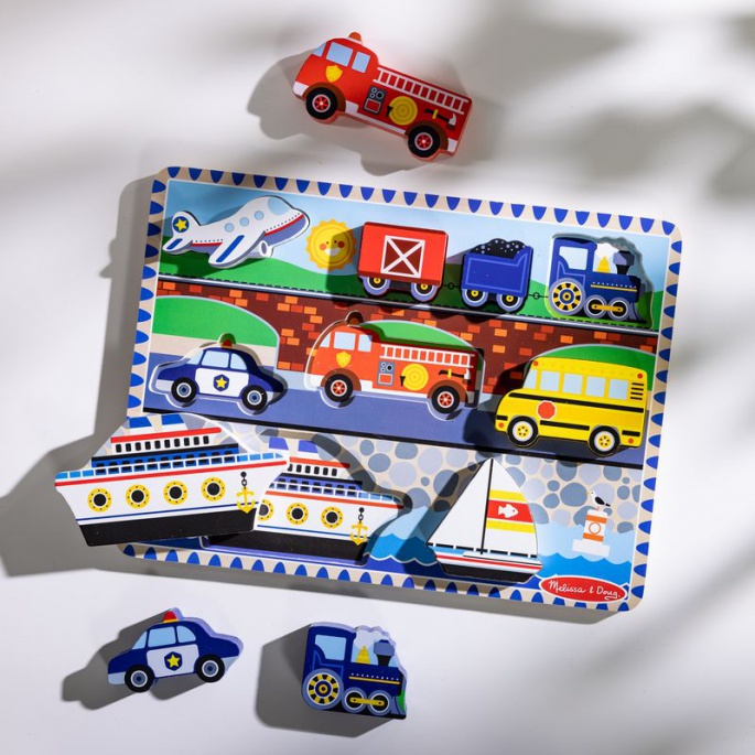 Melissa & Doug lesena sestavljanka prevozna sredstva