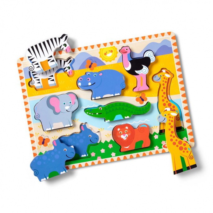 Melissa & Doug lesene sestavljanke živali v živalskem vrtu