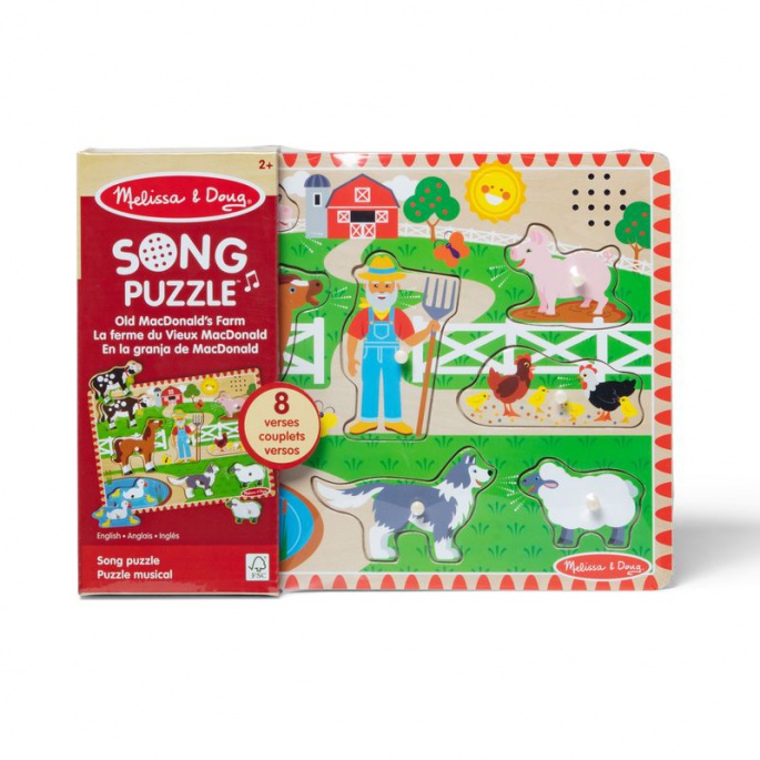 Melissa & Doug lesene puzzle s zvočnimi efekti Old MacDonaldove kmetije