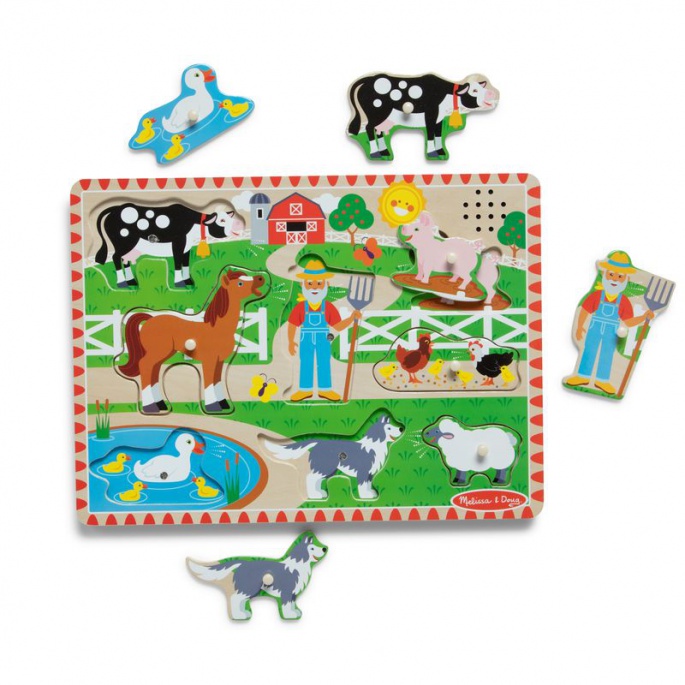 Melissa & Doug lesene puzzle s zvočnimi efekti Old MacDonaldove kmetije