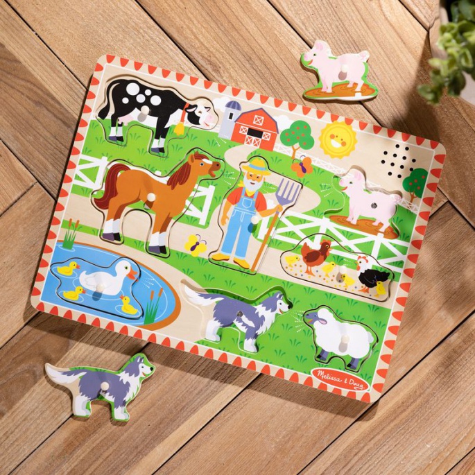 Melissa & Doug lesene puzzle s zvočnimi efekti Old MacDonaldove kmetije