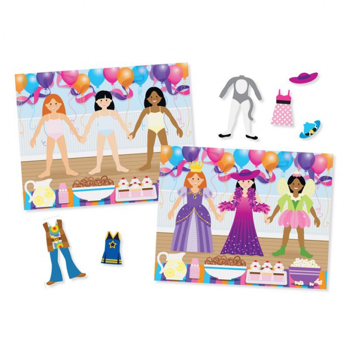 Melissa & Doug nalepke večkratne uporabe s podlogo - oblačenje