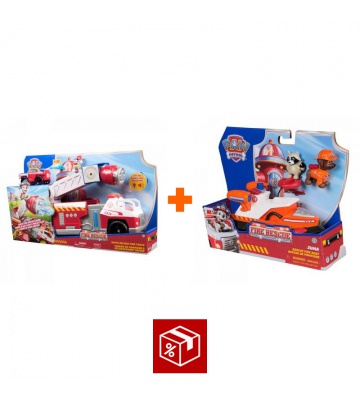 Ugoden set: Paw Patrol Fire Rescue veliko interaktivno gasilsko vozilo + vozilo Zuma