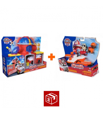 Paket ponudba: Paw Patrol Fire Rescue gasilska postaja + Fire Rescue vozilo Zuma