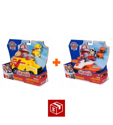Ugoden set: Paw Patrol Fire Rescue vozilo Rubble + Fire Rescue vozilo Zuma