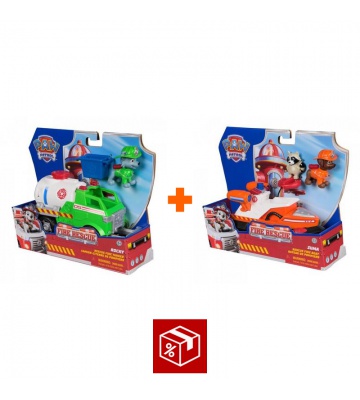 Ugoden komplet: Paw Patrol Fire Rescue vozilo Rocky + Fire Rescue vozilo Zuma