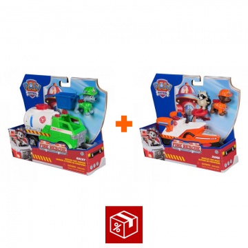 Ugoden komplet: Paw Patrol Fire Rescue vozilo Rocky + Fire Rescue vozilo Zuma