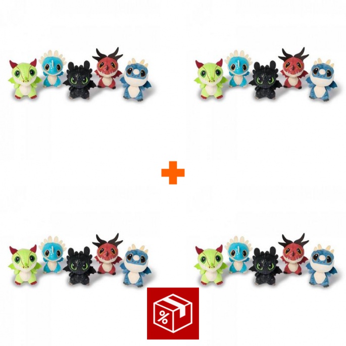 AKCIJA 3+1 brezplačno: Kako izuriti svojega zmaja - 4 plišasti zmaji v sodu za ceno 3