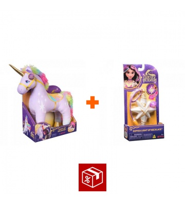 Ugodna ponudba: Unicorn Academy plišasti Wildstar z zvoki 38 cm + ogrlica s prstanom
