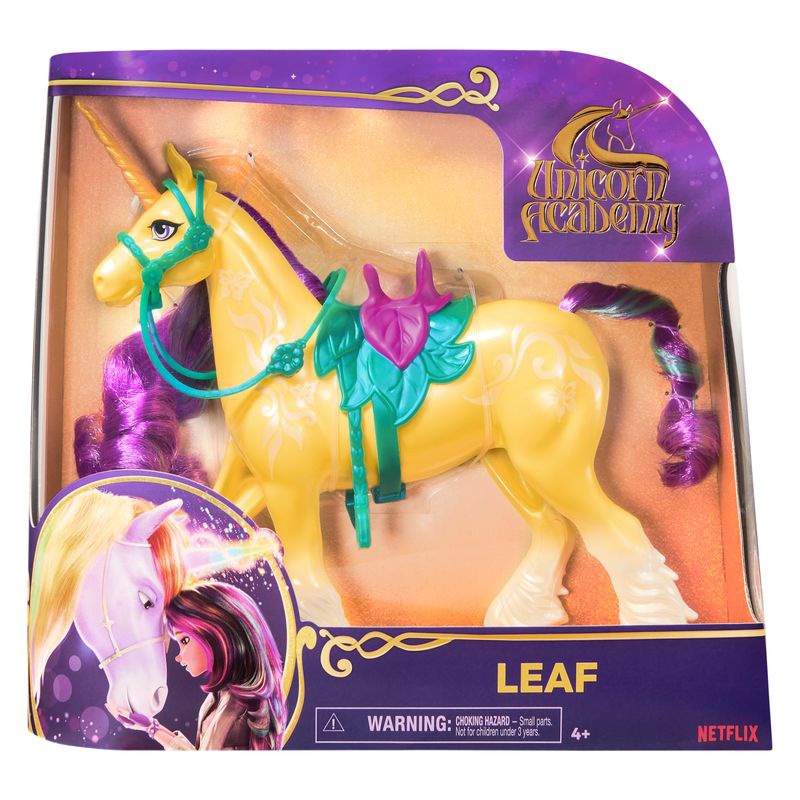 Ugodni set: Unicorn Academy Unicorn za česanje Leaf 28 cm + ogrlica s prstanom