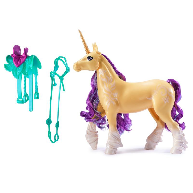 Ugodni set: Unicorn Academy Unicorn za česanje Leaf 28 cm + ogrlica s prstanom