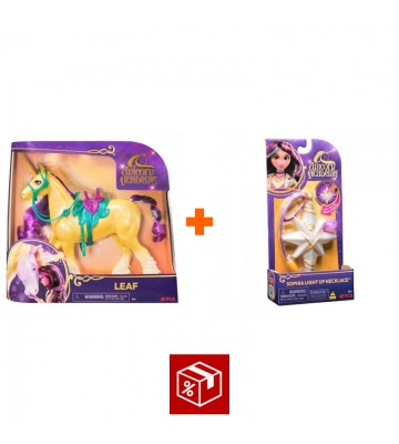 Ugodni set: Unicorn Academy Unicorn za česanje Leaf 28 cm + ogrlica s prstanom