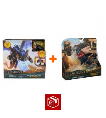 Ugoden komplet: Kako izuriti svojega zmaja Brezzobi s svetlobnimi in zvočnimi učinki + Gronckle in Škilek