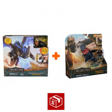 Ugoden komplet: Kako izuriti svojega zmaja Brezzobi s svetlobnimi in zvočnimi učinki + Gronckle in Škilek