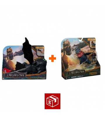 Ugoden set: Kako izuriti svojega zmaja plišasta igrača Brezzobi objemajoči + Gronckle in Škilek