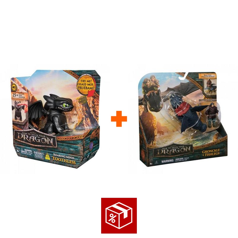 Ugodni komplet: Kako izuriti svojega zmaja mini zmaj z zvoki in gibanje Brezzobi + Gronckle in Škilek