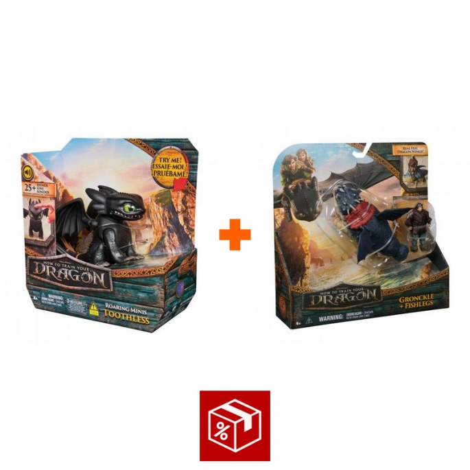 Ugodni komplet: Kako izuriti svojega zmaja mini zmaj z zvoki in gibanje Brezzobi + Gronckle in Škilek