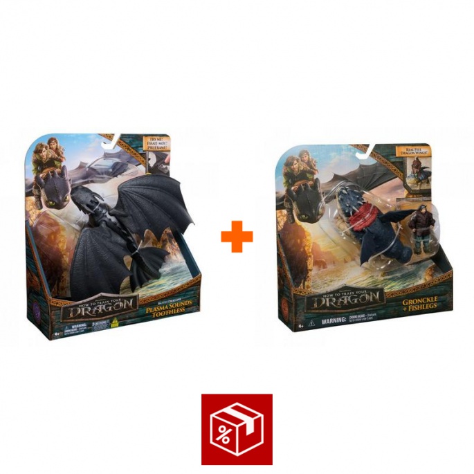Ugodni set: Kako izuriti svojega zmaja Brezzobi z zvoki + Gronckle in Škilek