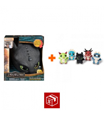 AKCIJA: Maska Bezzobca iz 'Kako izuriti svojega zmaja' z zvoki in lučmi + plišasti zmaji v sodu BREZPLAČNO