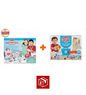 Ugoden set: Melissa & Doug igra zdravnika + igra veterinarja